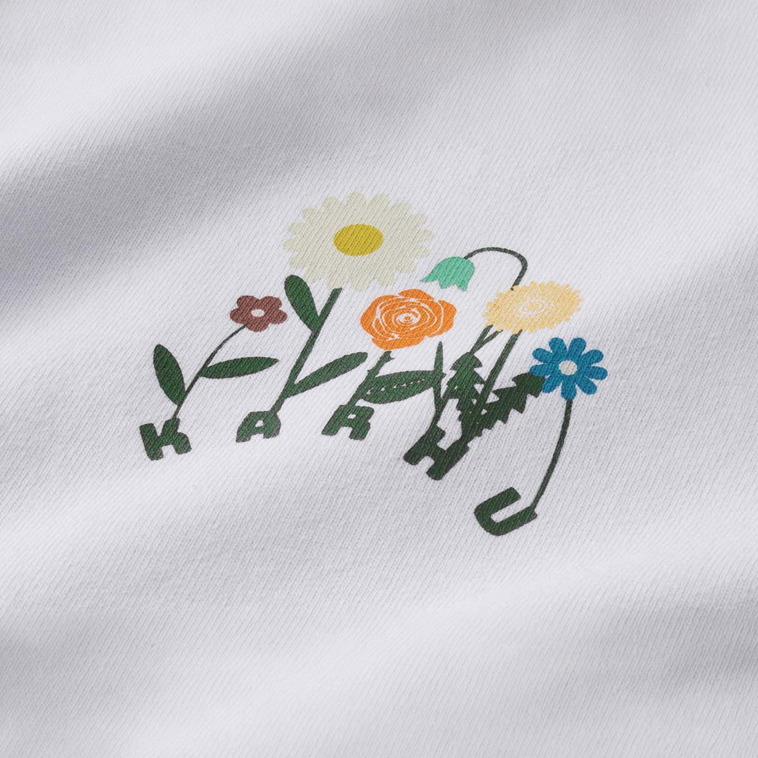 FLOWER LOGO T–SHIRT - BRIGHT WHITE / DOUGLAS FIR