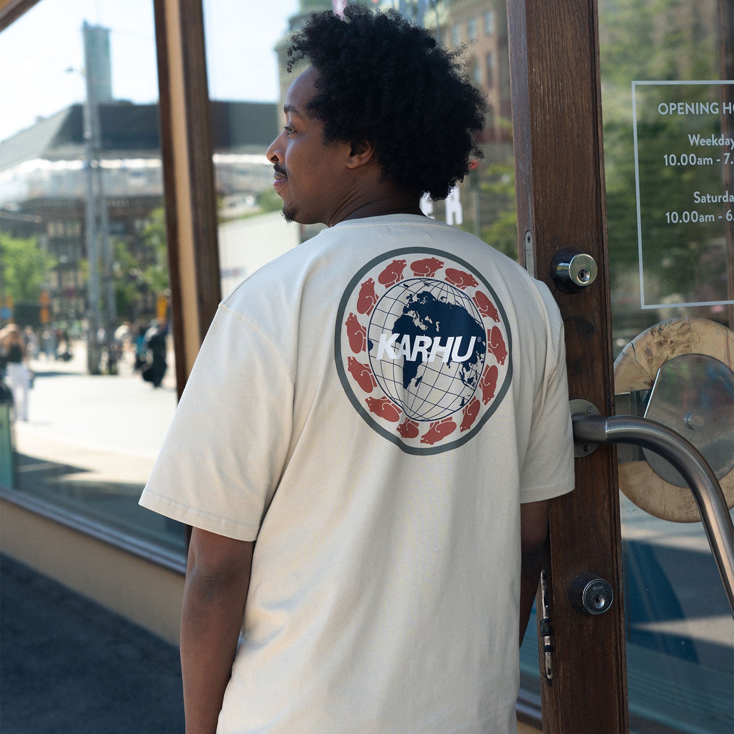 WORLDWIDE T–SHIRT - TURTLEDOVE / BURNT BRICK