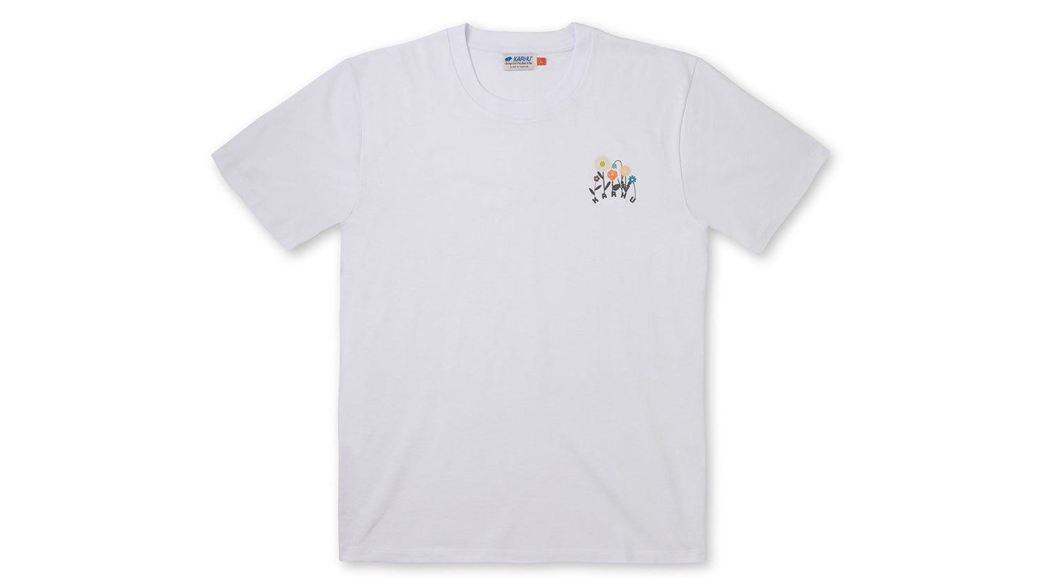 FLOWER LOGO T–SHIRT - BRIGHT WHITE / DOUGLAS FIR