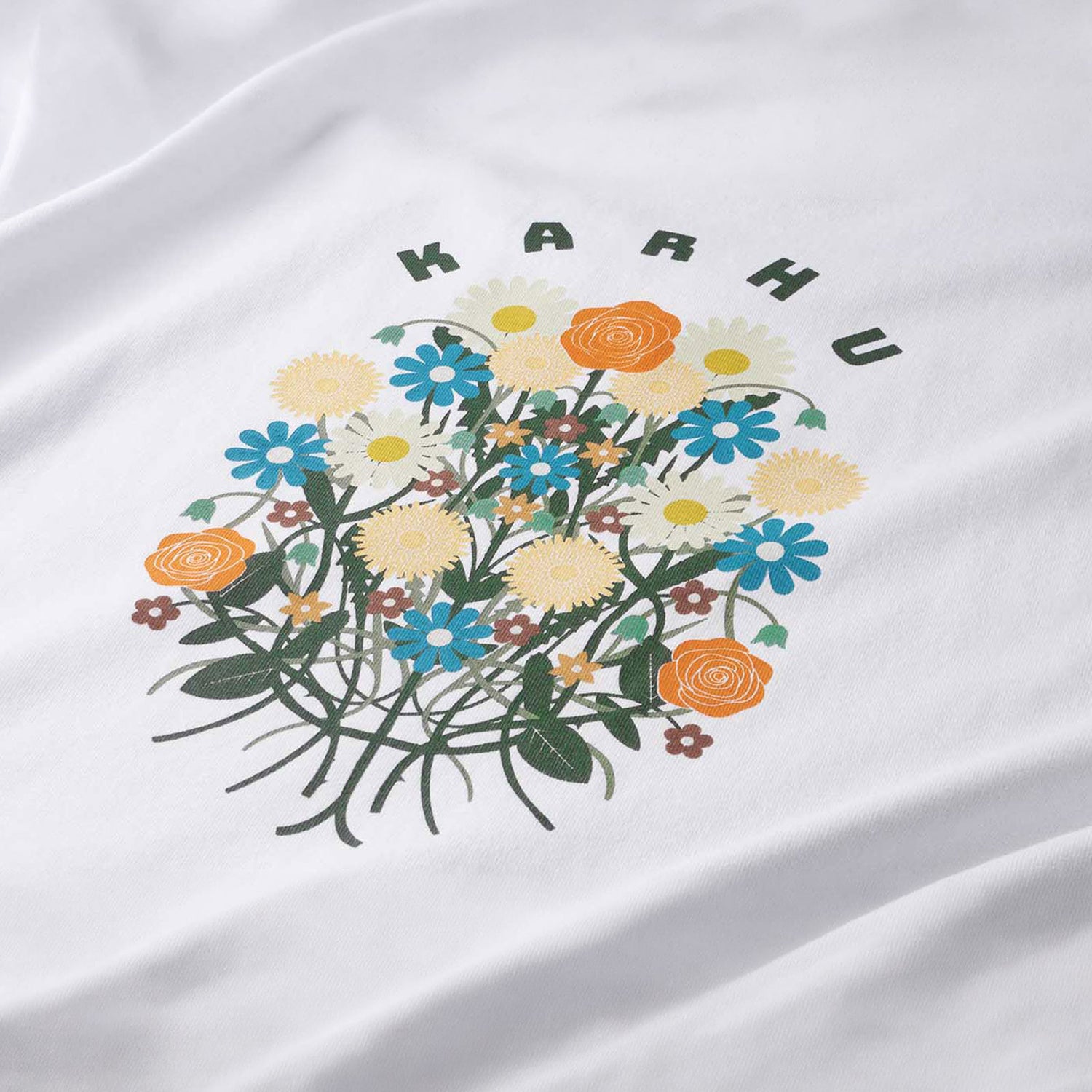 FLOWER BOUQUET T SHIRT - BRIGHT WHITE / DOUGLAS FIR