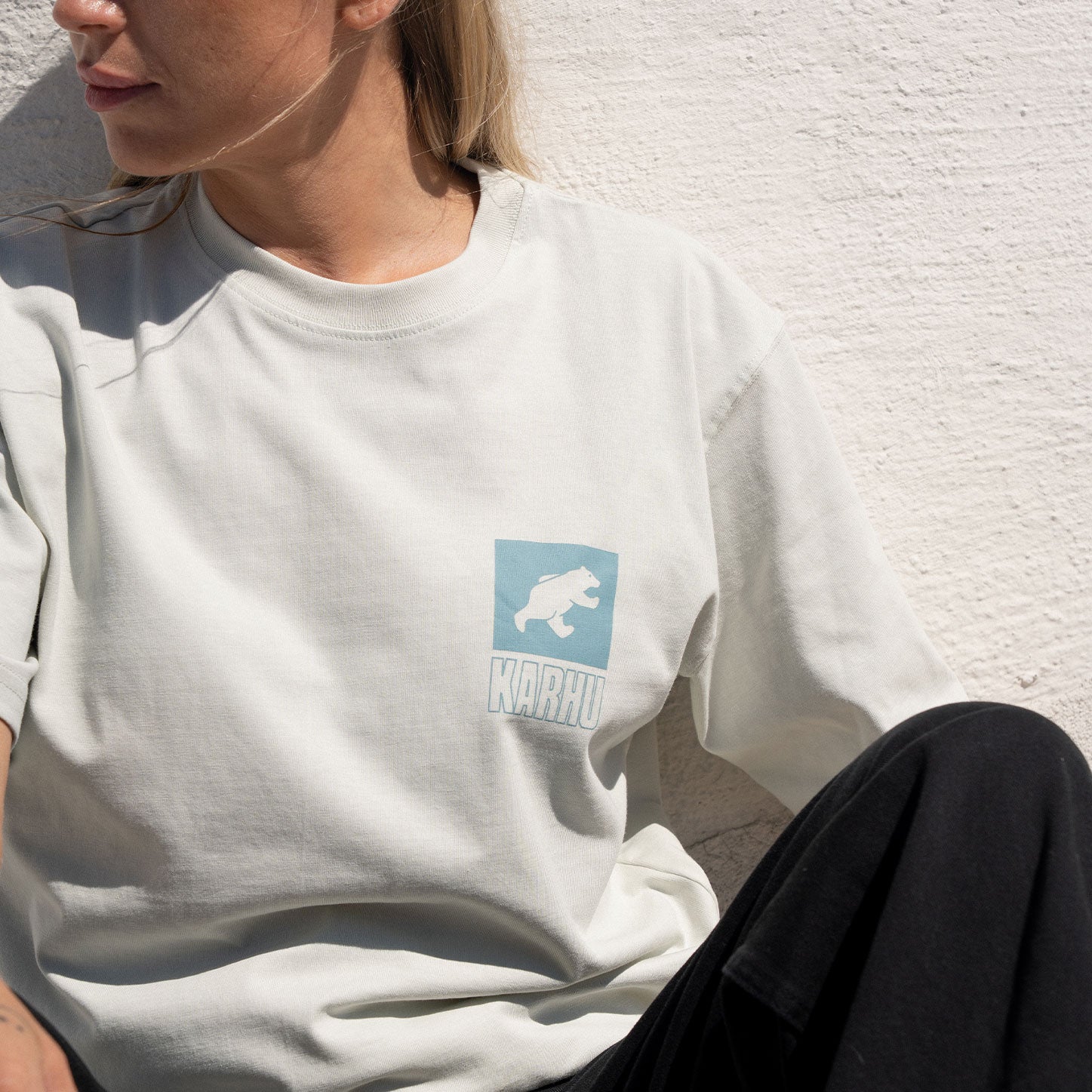 SPORT BEAR LOGO T–SHIRT - FOGGY DEW / WINDWARD BLUE