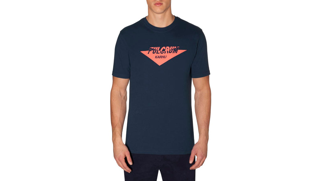 Karhu fulcrum tshirt navy poseidon hot coral logo