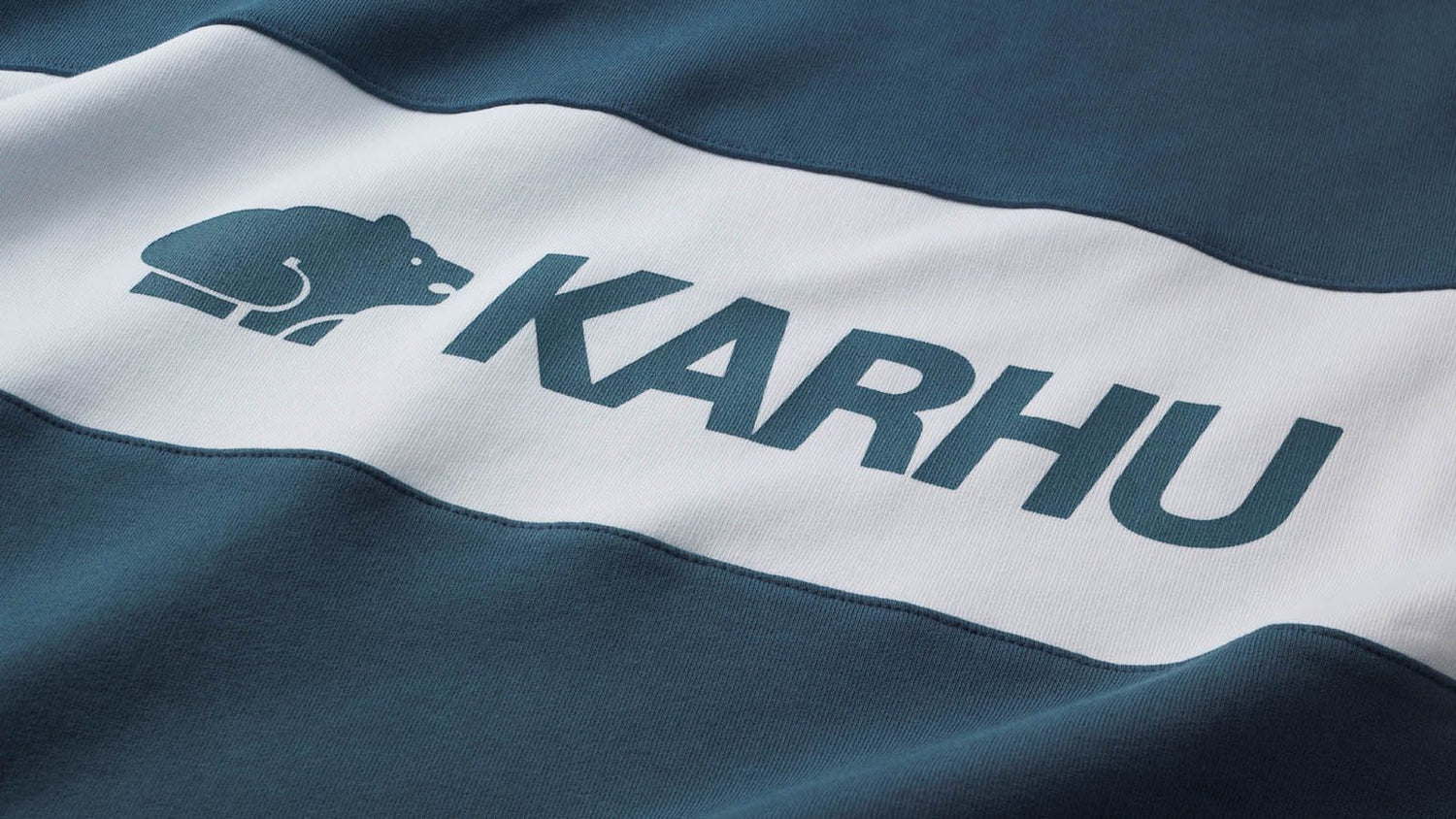 karhu blocked logo sweatshirt blue wing teal / white